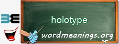 WordMeaning blackboard for holotype